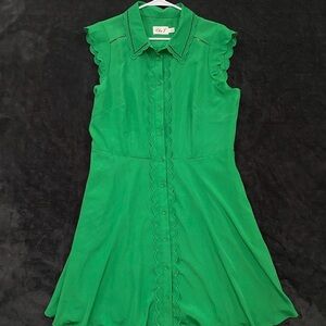 Eliza J Vibrant Green Scalloped Mini Dress